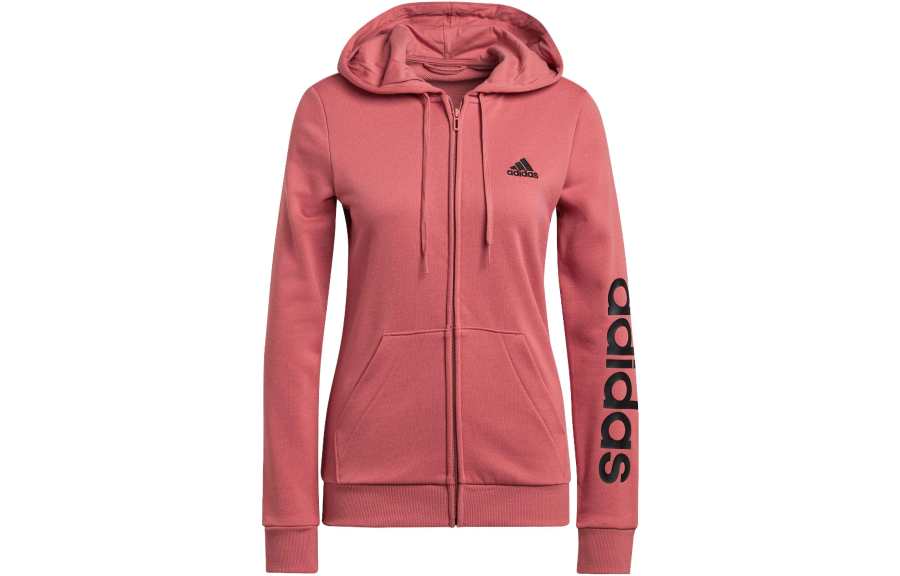 Adidas Adidas Essential Sweatshirts Women's Pink Hooded Moderate Cardigan