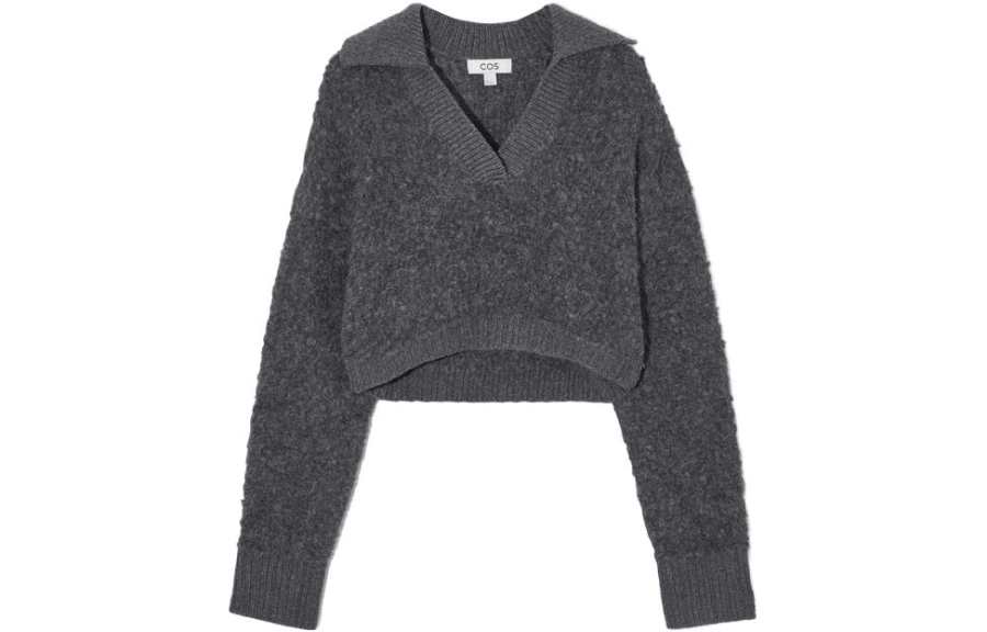 COS Knitwear Women's Dark Gray Lapel Moderate Other