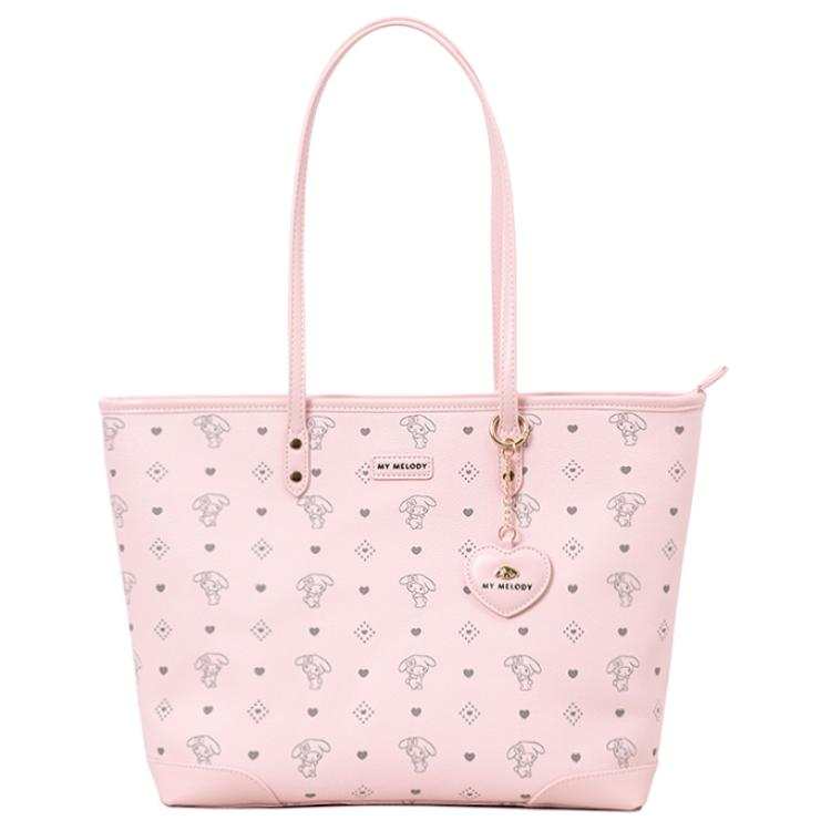 Sanrio Synthetic Leather Tote Bag, Shopping Bag, Shoulder Bag Regular Women's Pink