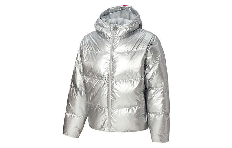 PUMA Down Jackets Women's Concrete Gray Hooded Moderate Other