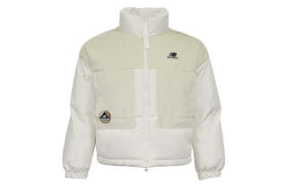 New Balance Down Jackets Women's Beige Yellow Stand Collar Moderate Other