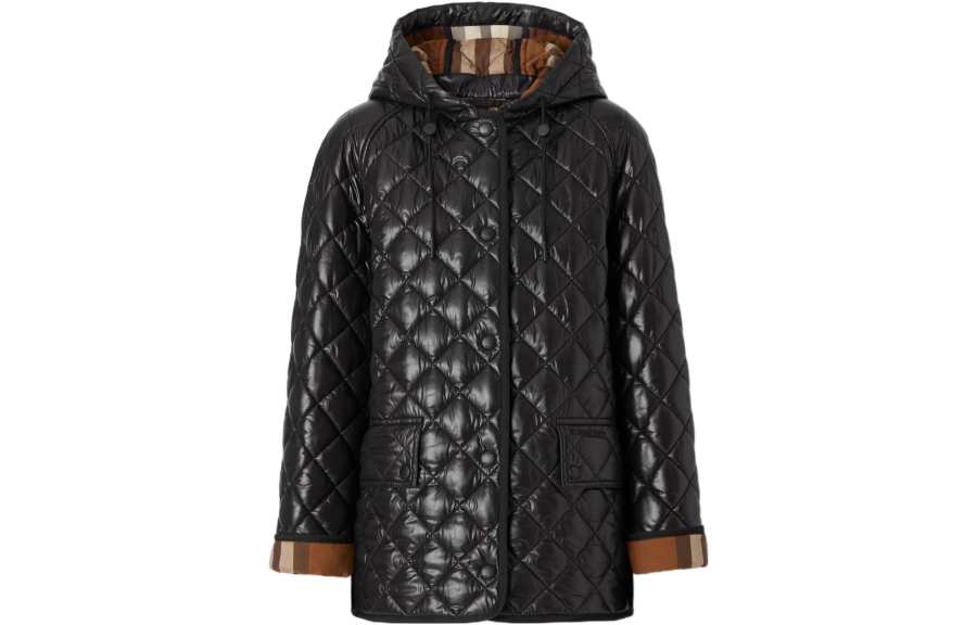 Burberry Jackets Women's Black Hooded Moderate
