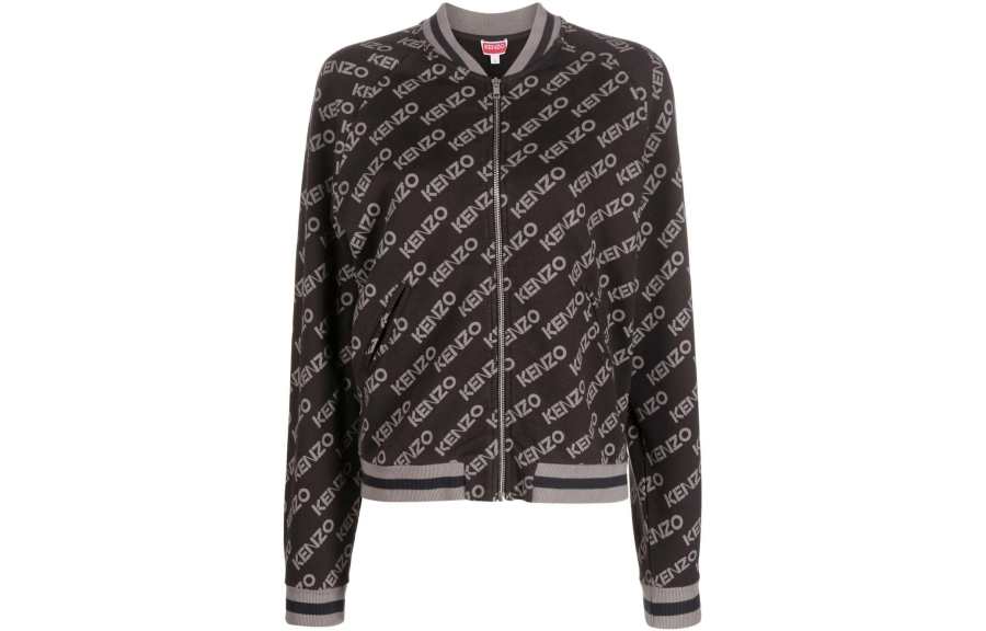 KENZO 【Previous Season】logo-print zip-up sweatshirt