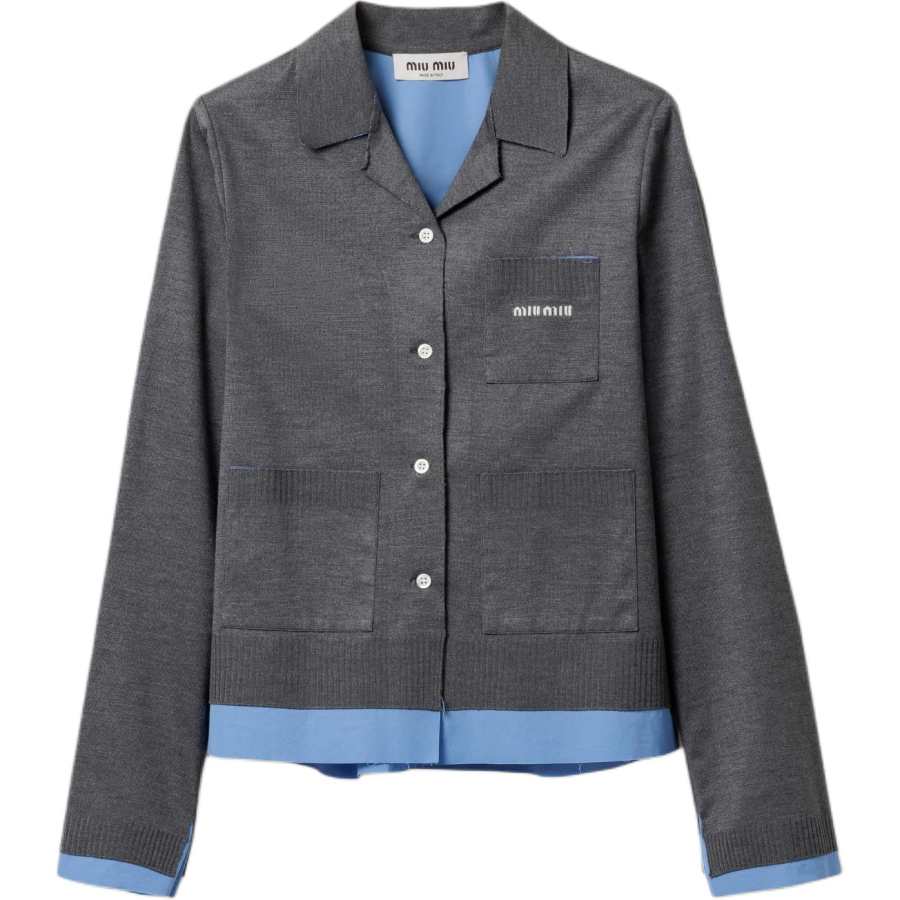 MIU MIU Shirt Women's Gray Blue