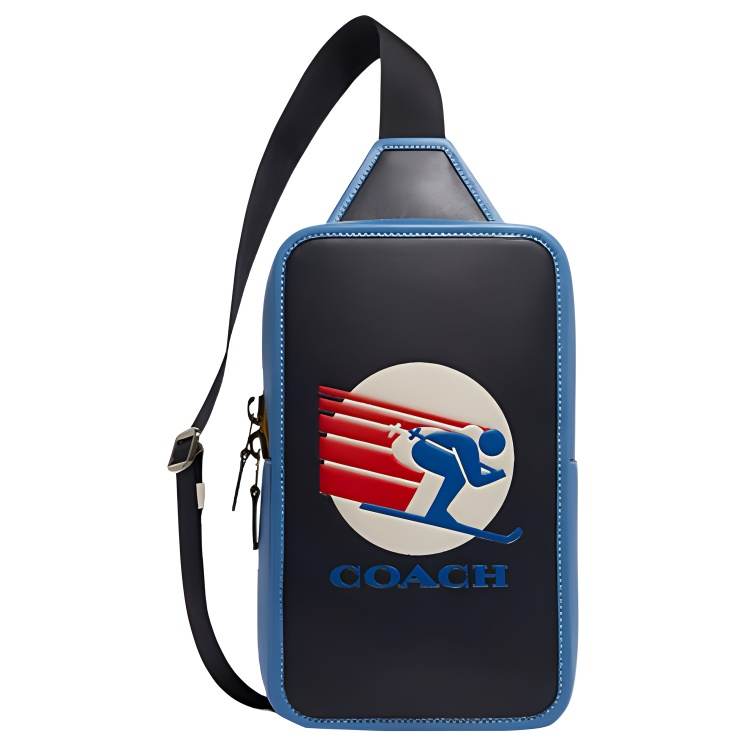 COACH Sullivan Calfskin One Shoulder Crossbody Sling Bag Small Women's Midnight Blue