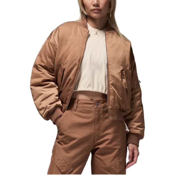 Nike Nike Jackets Women's Brown Stand Collar Moderate Pilot