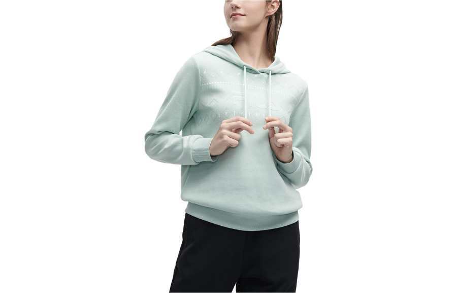 FILA Sweatshirts Women's Grassland Green Hooded Moderate Regular