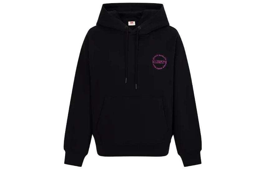 Levis Casual Hooded Long Sleeved Fleece Lined Sweatshirt Women's Black