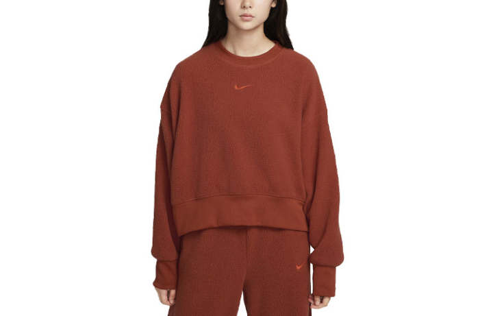 Nike Nike Sweatshirts Women's Orange Crew Neck Moderate Regular