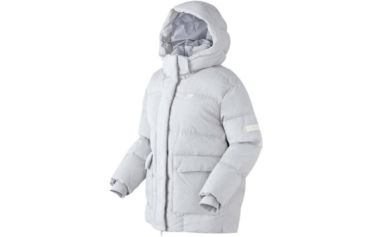 New Balance New Balance Down Jackets Women's Light Gray Hooded Thickened Other