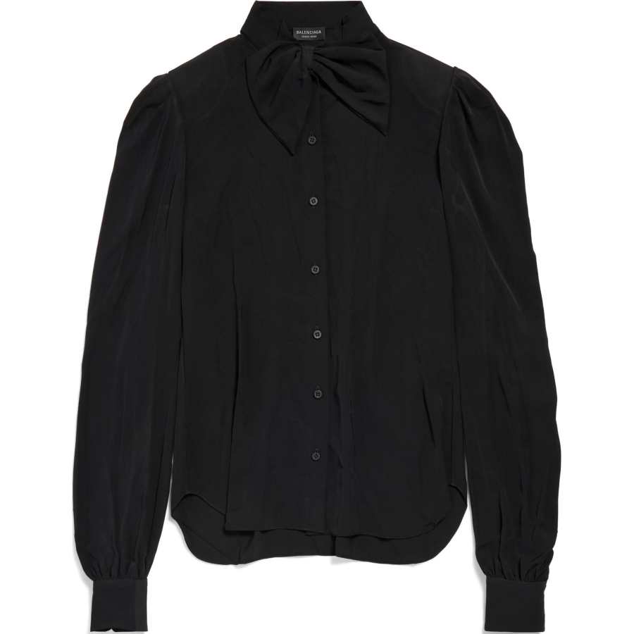 Balenciaga Bow Detailed Long Sleeve Shirt