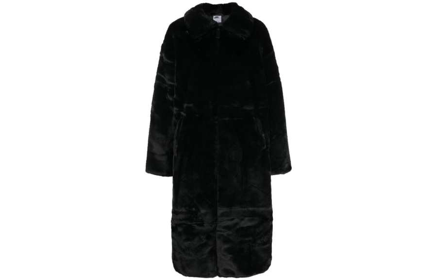 Nike Nike Faux Fur Swoosh Long Coat Black/Dark Smoke Grey/Sail