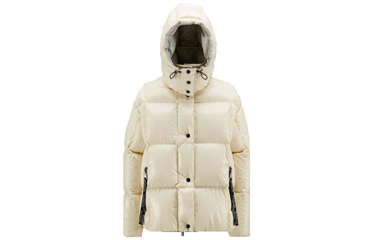 Moncler Parana Series Down Jackets Women's Ivory White Hooded Moderate