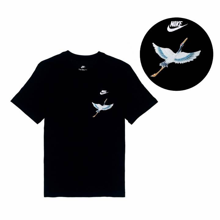 Nike Nike Embroidery Logo Crew Neck Straight Fit Short Sleeved T Shirts Unisex Black