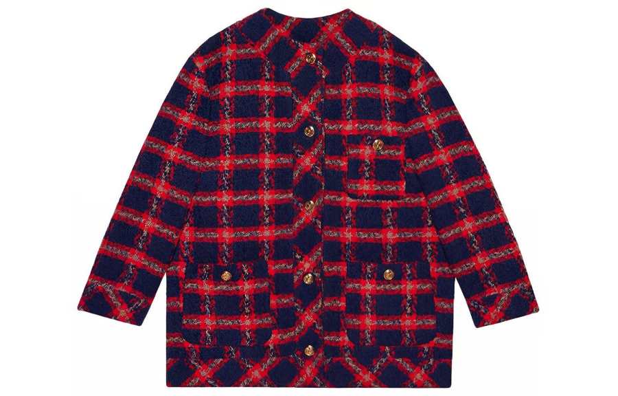 GUCCI Jackets & Coats Women's Blue Red