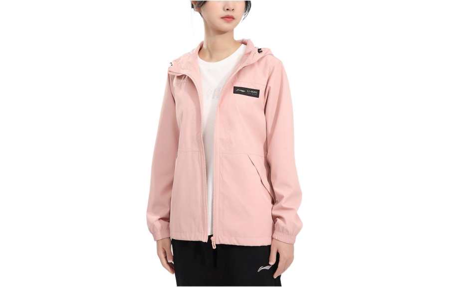 Li-Ning Li Ning Jackets Women's Pink Hooded Moderate Other