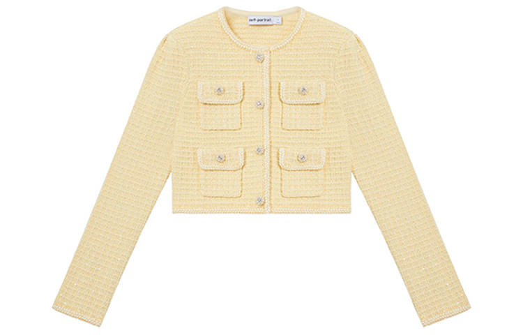 Self-portrait Self portrait Jackets & Coats Women's Cream Yellow