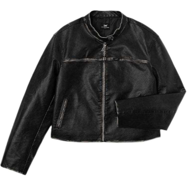 Lee Jackets Women's Black Brown Stand Collar Moderate Other