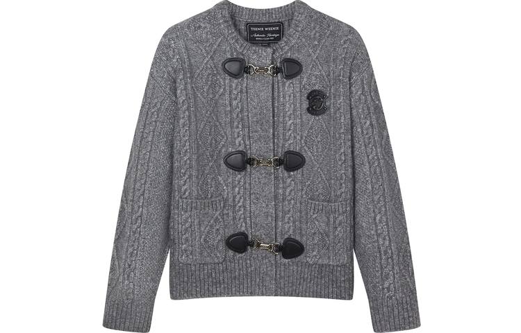 Teenie Weenie Knitwear Women's Crew Neck Moderate Cardigan