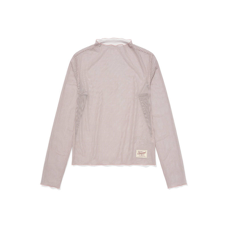 COVERNAT FW24 Fashionable Mesh Turtleneck Long Sleeved T Shirt Innerwear Women's