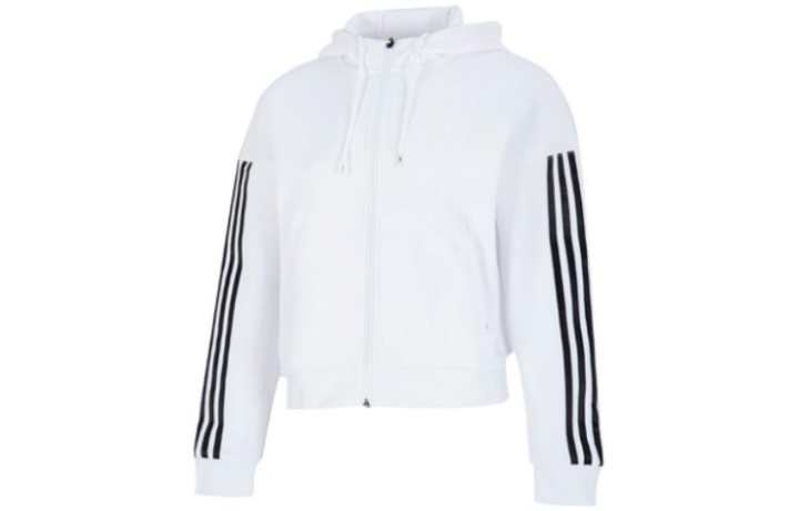 Adidas adidas Women'ss Three-Stripe Hooded Jacket White