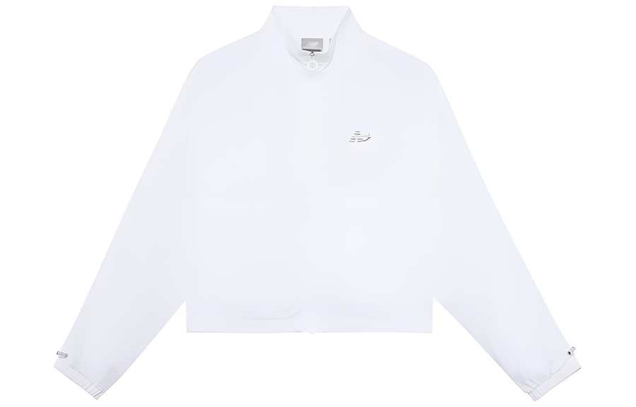 New Balance New Balance Jackets Women's White Stand Collar Moderate Straight Fit