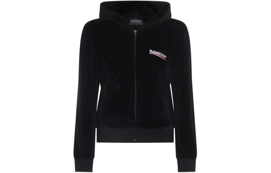 Balenciaga Logo Embroidered Zipped Hoodie
