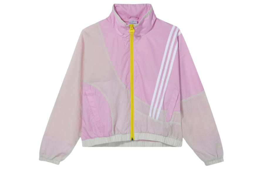 Adidas Neo Jackets Women's Ivory Pink Stand Collar Moderate Other