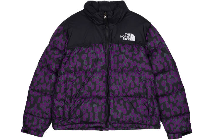 THE NORTH FACE Women'ss 1996 Printed Retro Nuptse 700 Fill Packable Jacket Gravity Purple Leopard Print