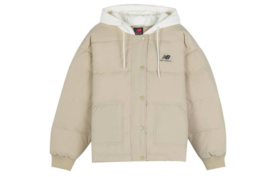 New Balance New Balance Down Jackets Women's Ecru Hooded Moderate Other