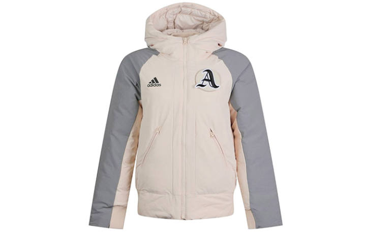 Adidas Adidas Down Jackets Women's Gray White Hooded Thickened Other