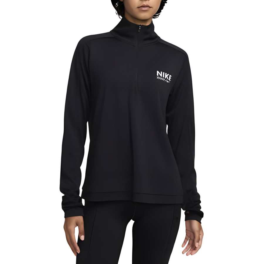 Nike Nike T Shirts Women's Black Stand Collar Moderate Straight Fit