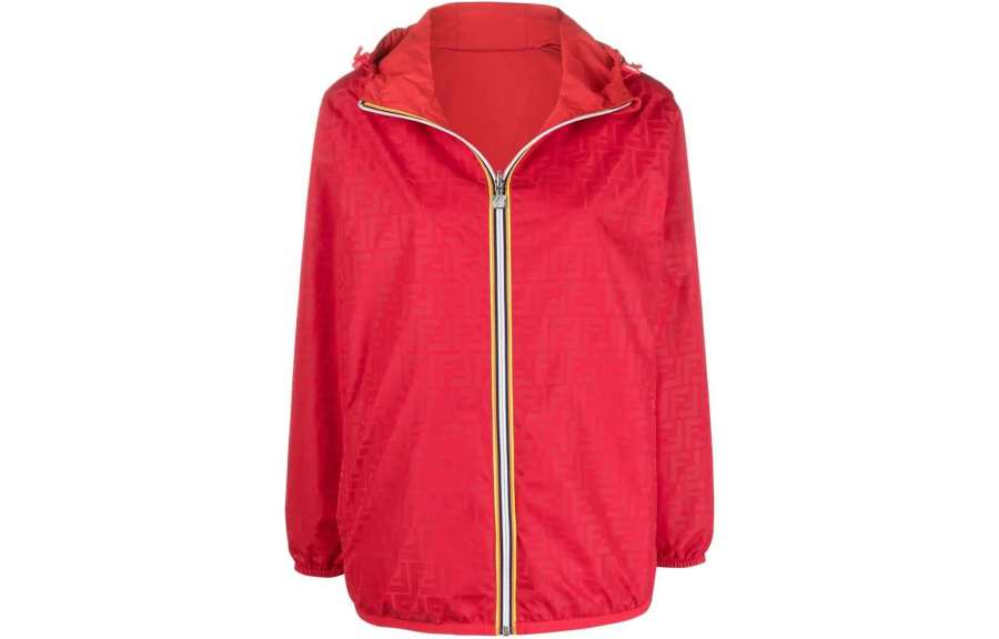 FENDI Jackets Women's Red Hooded Moderate Other