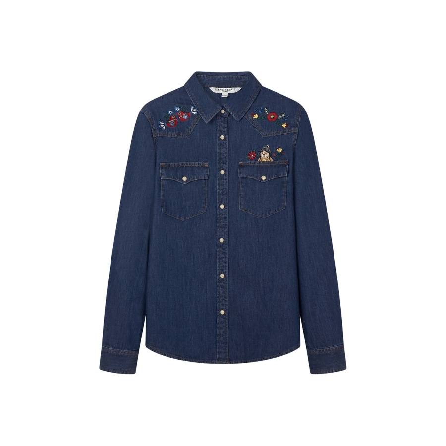 Teenie Weenie Shirts Women's Lapel Moderate Denim