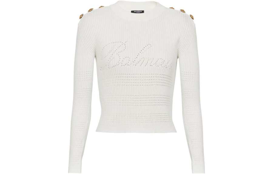 BALMAIN BALMAIN Signature Logo Embellished Crewneck Jumper