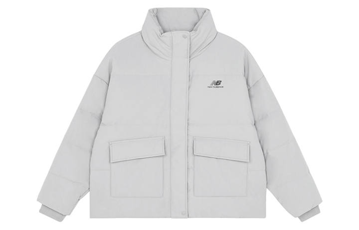 New Balance New Balance Down Jackets Women's Gray Stand Collar Moderate Puffer Jacket