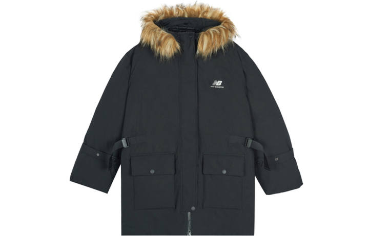 New Balance New Balance Down Jackets Women's Black Hooded Moderate Parka Down Jacket