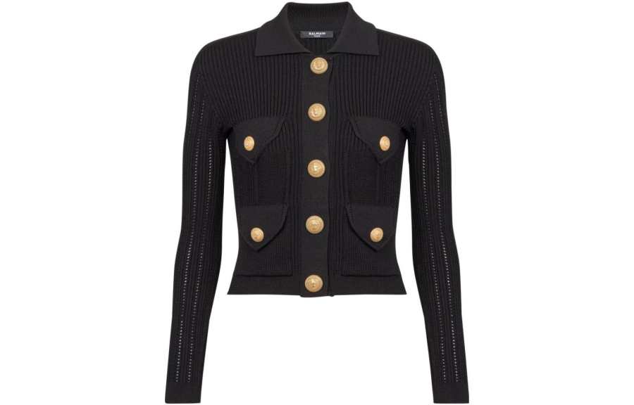 BALMAIN BALMAIN Long Sleeved Ribbed Knitted Cardigan