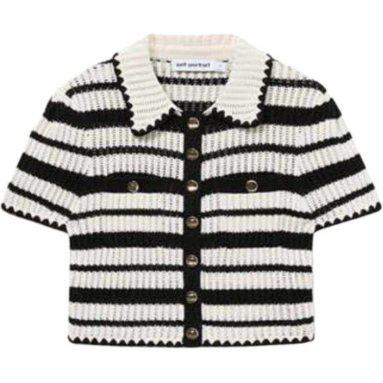 Self-portrait Self portrait Knitwear Women's White & Black