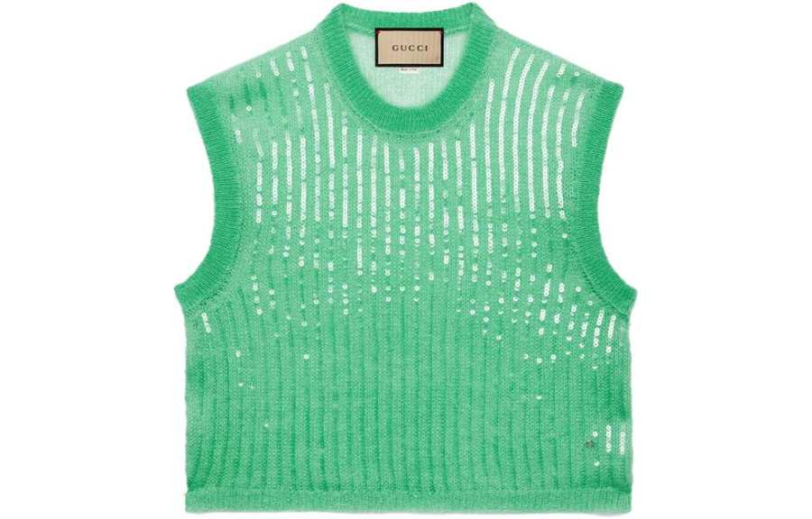 GUCCI Knitwear Women's Green Crew Neck Moderate