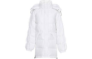 LINCchic FW21 Minimalist Style Solid Color Hooded Loose Fit Thickened Mid Length Down Jacket Women's