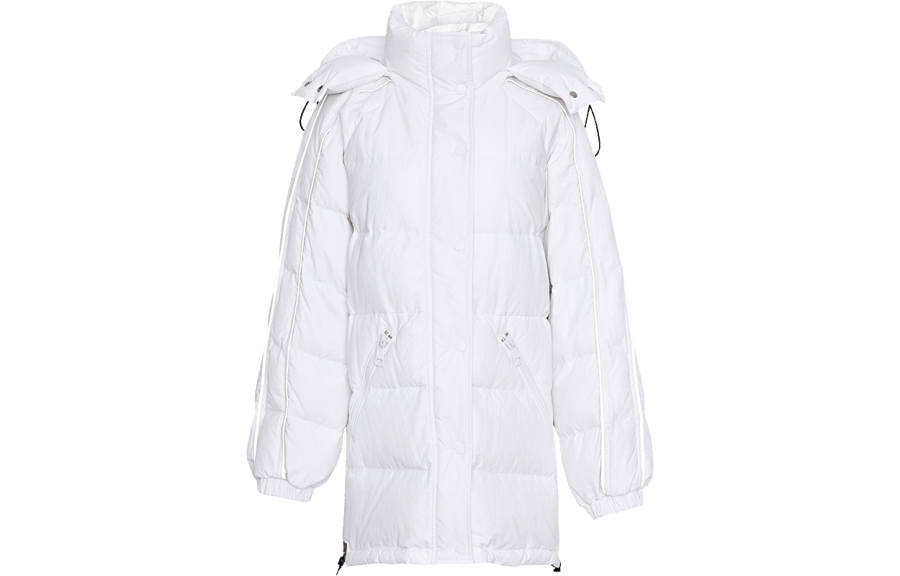 LINCchic FW21 Minimalist Style Solid Color Hooded Loose Fit Thickened Mid Length Down Jacket Women's