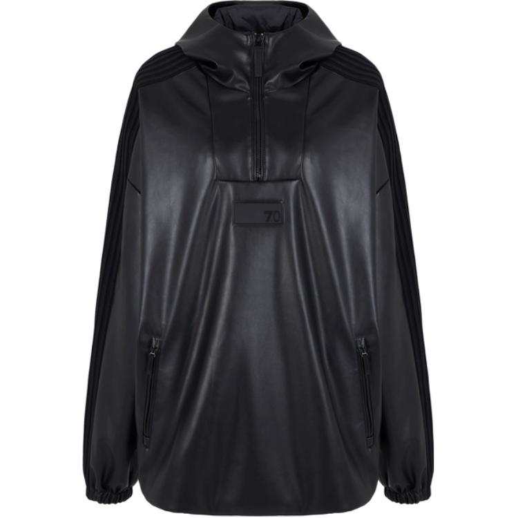 Emporio Armani faux-leather hoodie