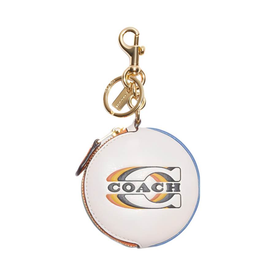 COACH Pebbled Leather Coin Purse Women's Chalk White
