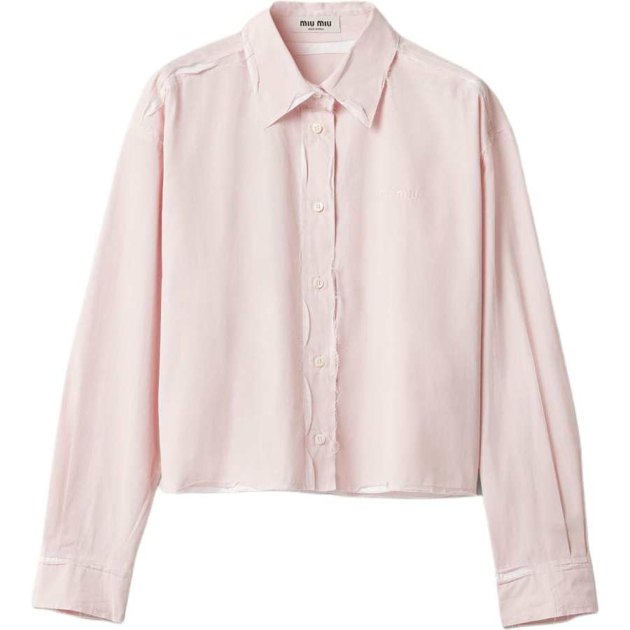 MIU MIU Logo Embroidered Button Up Shirt