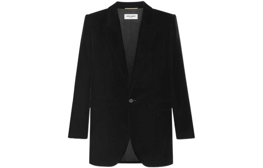 SAINT LAURENT 【RunwayPrevious Season】single-breasted velved blazer