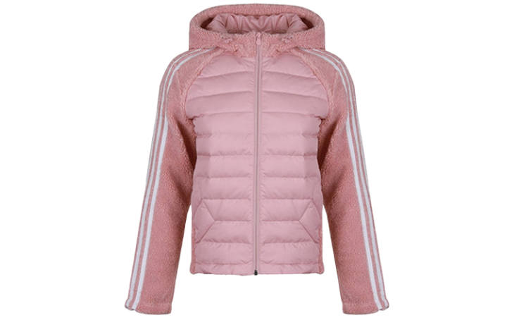 Adidas Adidas Down Jackets Women's Pink Hooded Moderate