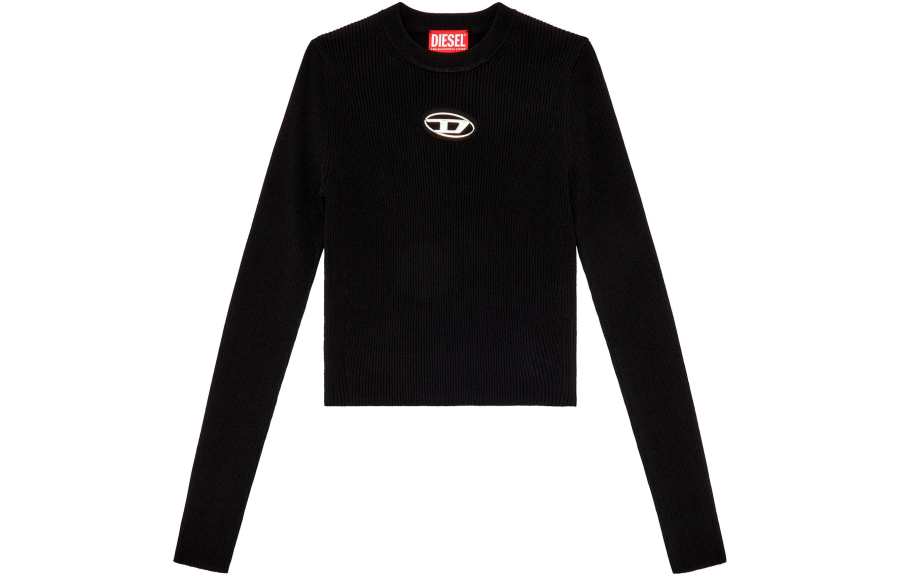 DIESEL M Valary Cropped Ribbed Roundneck Sweater 'Black'