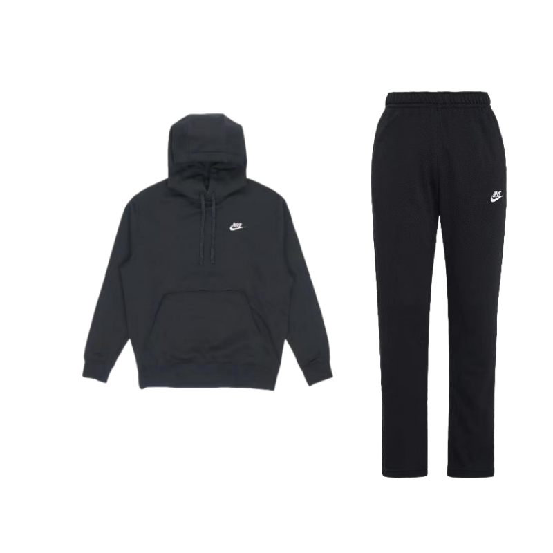 Nike Nike SportswearClub Fleece Thermal Pullover Fleece Lined Hoodie Comfortable Straight Fit Pants Casual Sportswear Men's