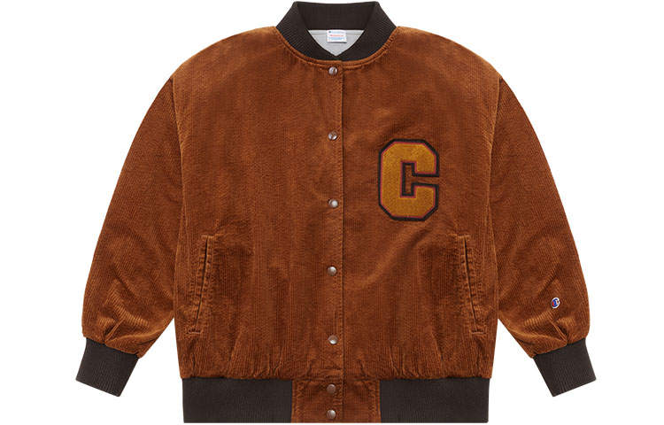 Champion FW22 Women's Collection, Thickened And Fleece Lined Logo Vintage Print Thermal Casual Sports Jacket
